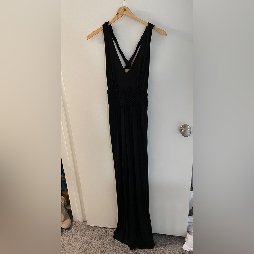 anthropologie black maxi dress size 2